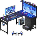 Forty Three Inch L Shaped Executive Gaming Desk Black-0