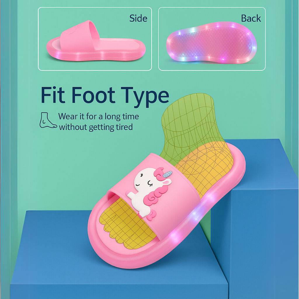 Unicorn LED Light-Up Slippers – Ages 1–8-4