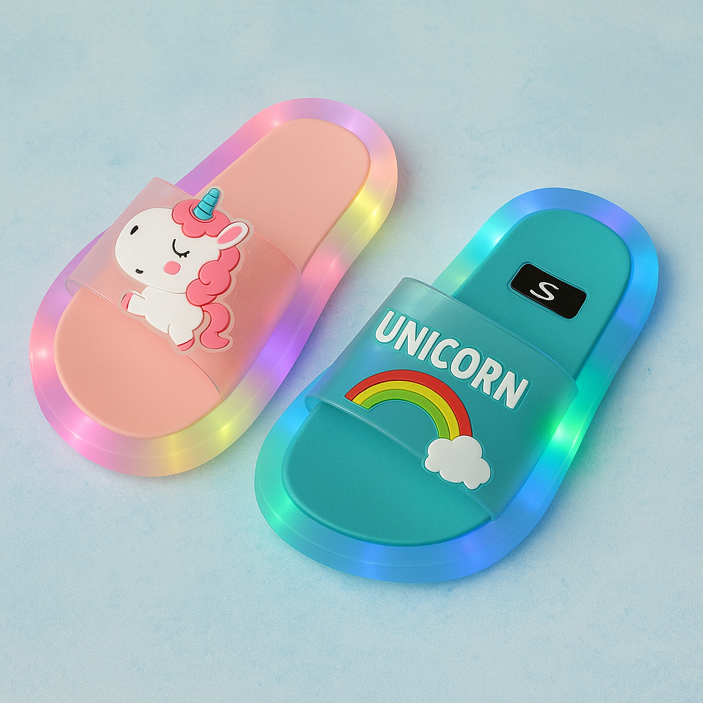 Unicorn LED Light-Up Slippers – Ages 1–8-0