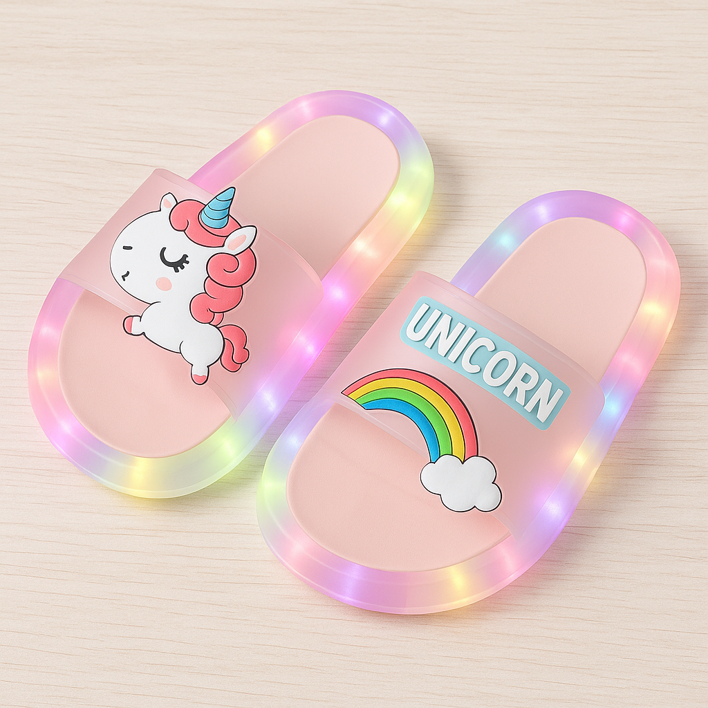 Unicorn LED Light-Up Slippers – Ages 1–8-2