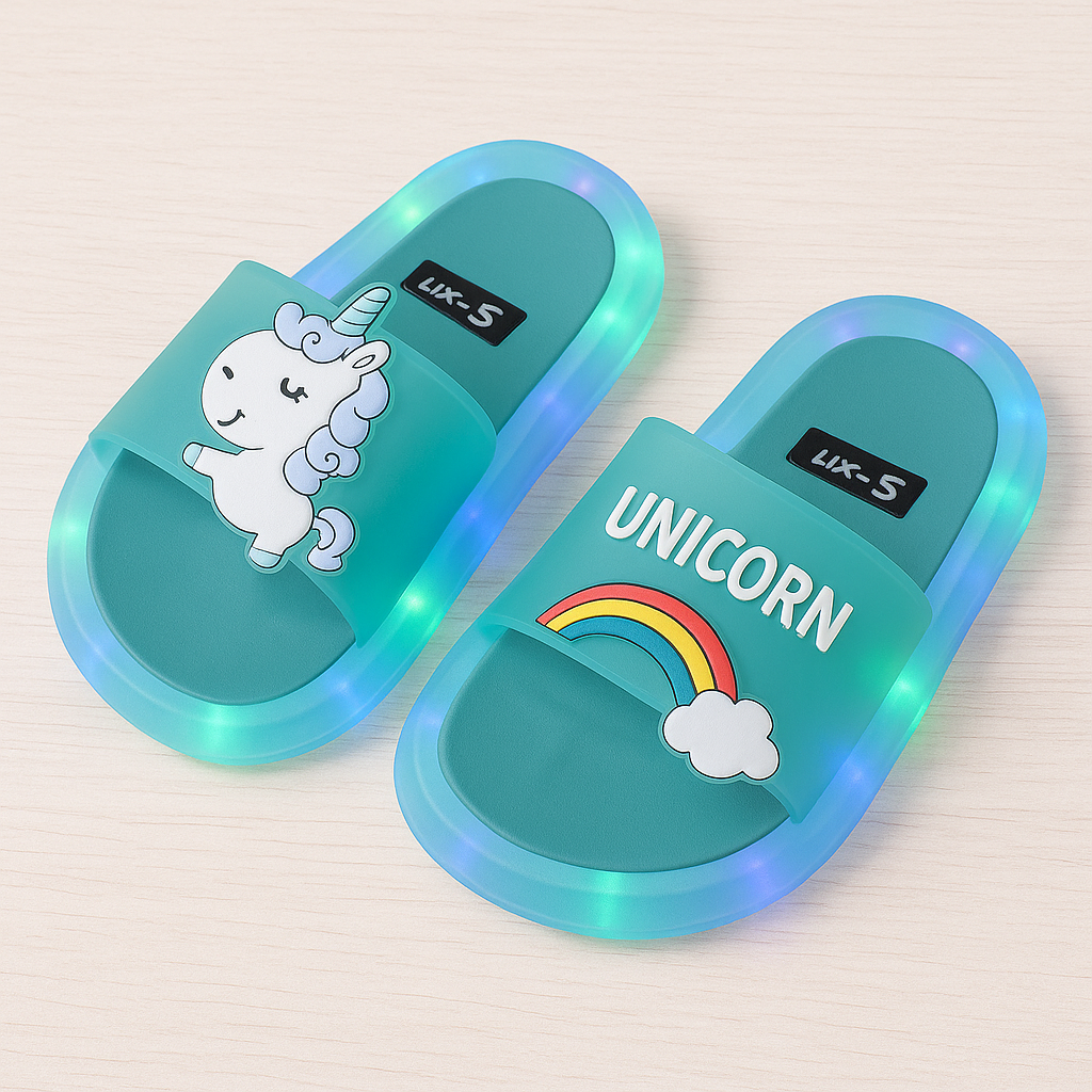 Unicorn LED Light-Up Slippers – Ages 1–8-1