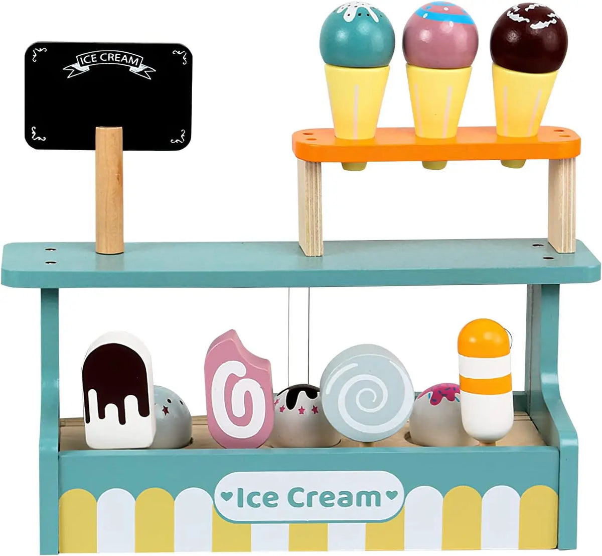 Montessori Wooden Ice Cream shop Playset-5