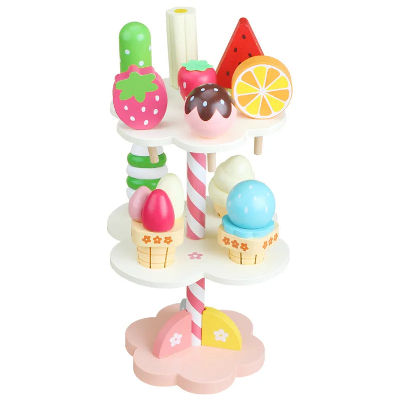 Montessori Wooden Ice Cream shop Playset-8