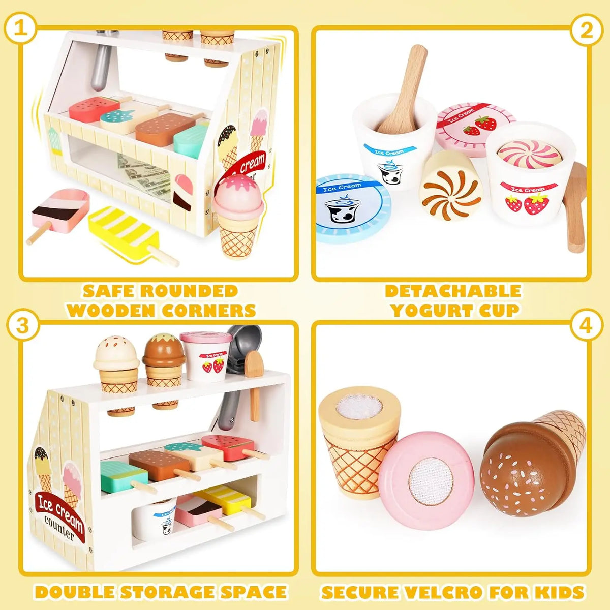 Montessori Wooden Ice Cream shop Playset-2